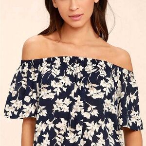 Lulus Floral Off-Shoulder Top